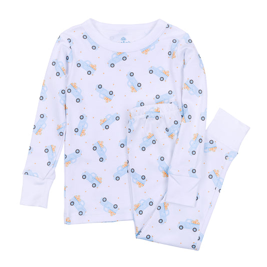 Magnolia Baby Pumpkin Patch Fun Long Pajamas- Blue