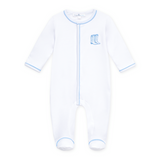 Magnolia Baby Darling Cowboy Boots Footie- Light Blue