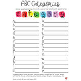 Games on the Go - ABC Categories memo pad
