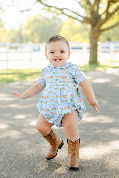 Ruth and Ralph Blue Cowboy Toile Pima Alexander Bubble