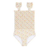 Minnow Girls Marigold Floral Smocked One Piece
