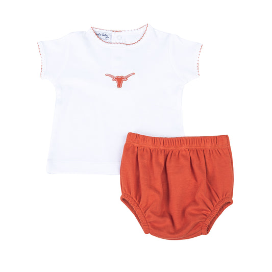 Magnolia Baby Lil' Longhorn Embroidered Diaper Cover Set