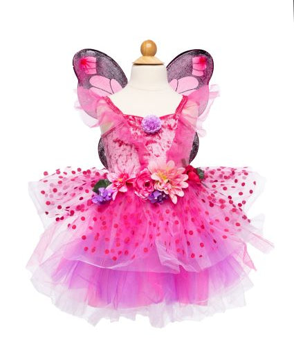 Great Pretenders Fairy Blooms Deluxe Dress and Wings- Hot Pink and Lilac