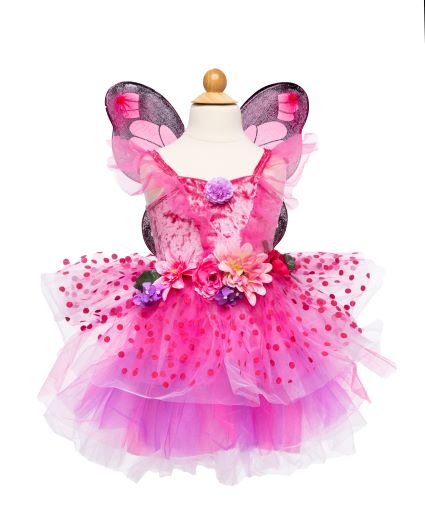 Great Pretenders Fairy Blooms Deluxe Dress and Wings- Hot Pink and Lilac