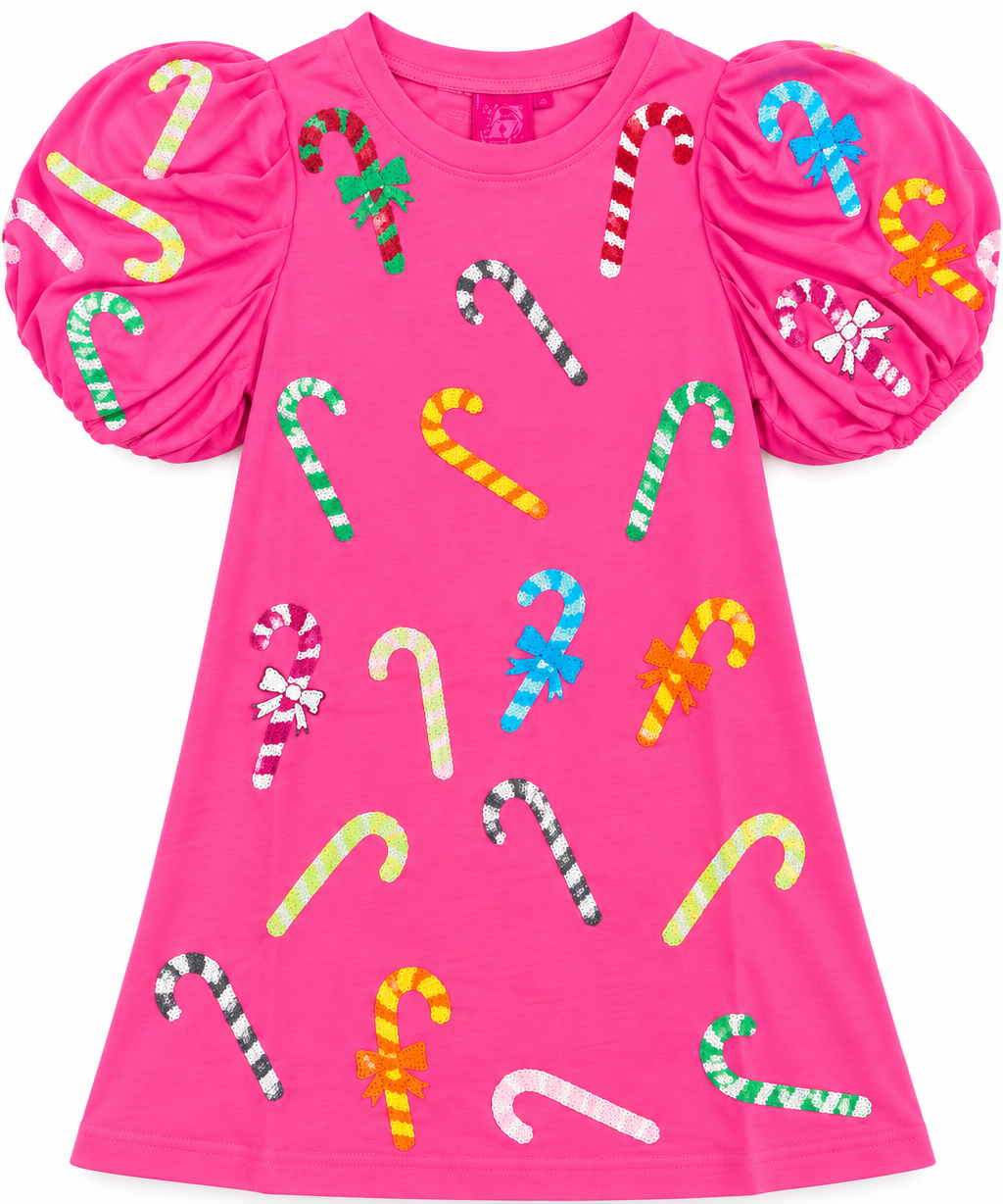 Pink Multi Candy Cane Dress