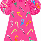 Pink Multi Candy Cane Dress