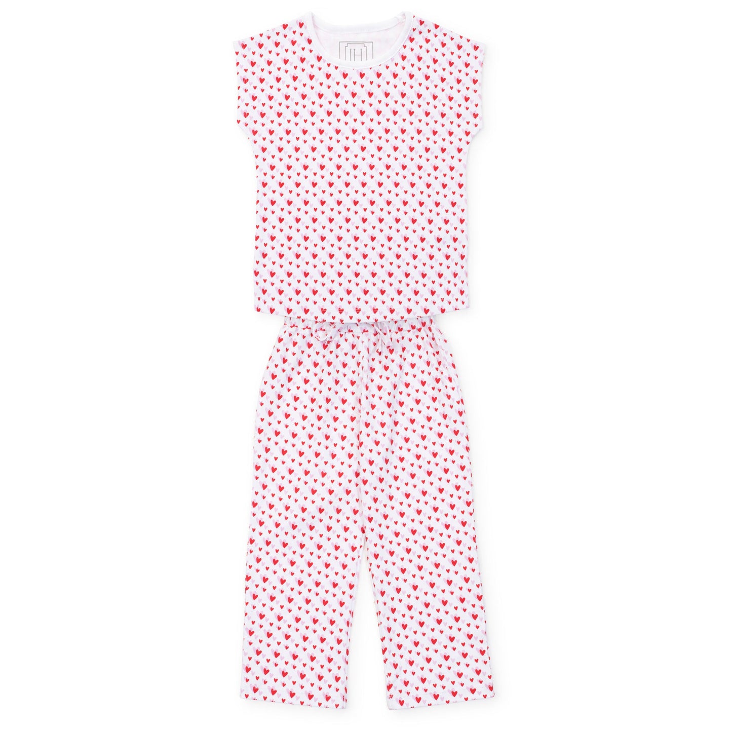 Lila and Hayes Merrick Girls' Pant Set - Heart to Heart Pink