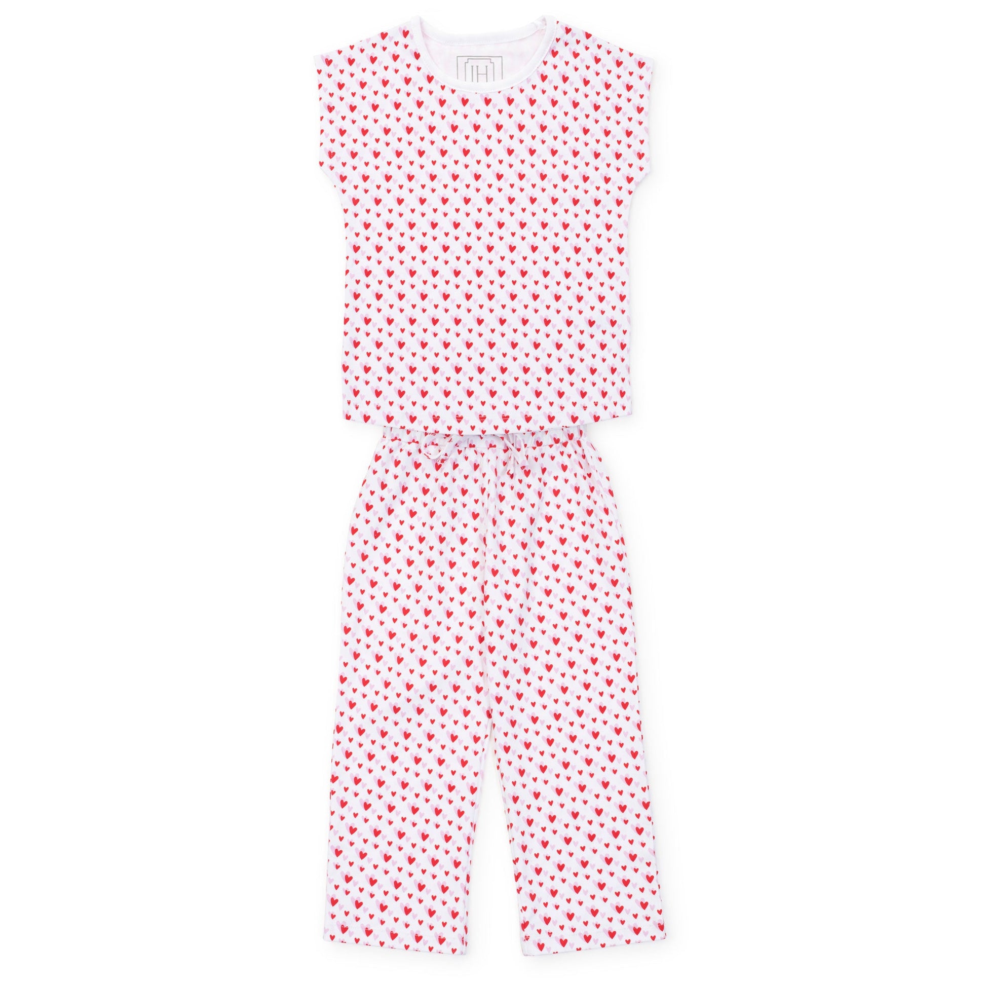 Lila and Hayes Merrick Girls' Pant Set - Heart to Heart Pink