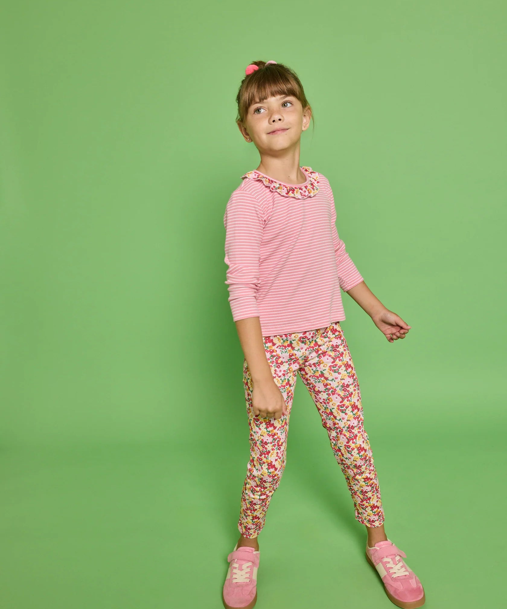 Bisby Caroline Tee- Autumn Floral Stripe