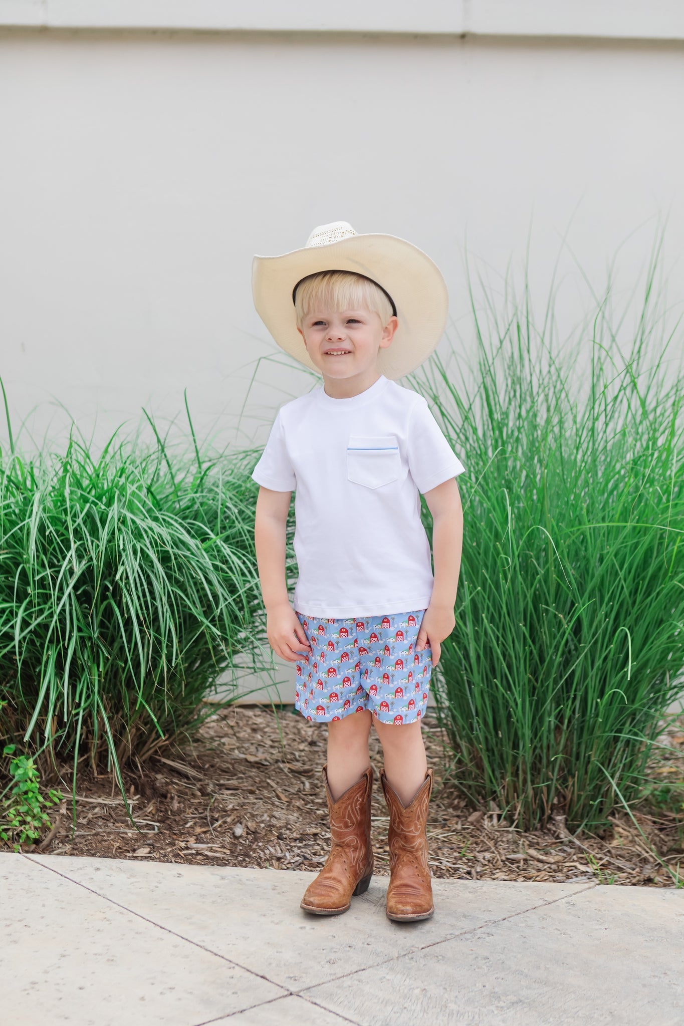 Lila and Hayes Hudson Boys' Short Set - On the Farm