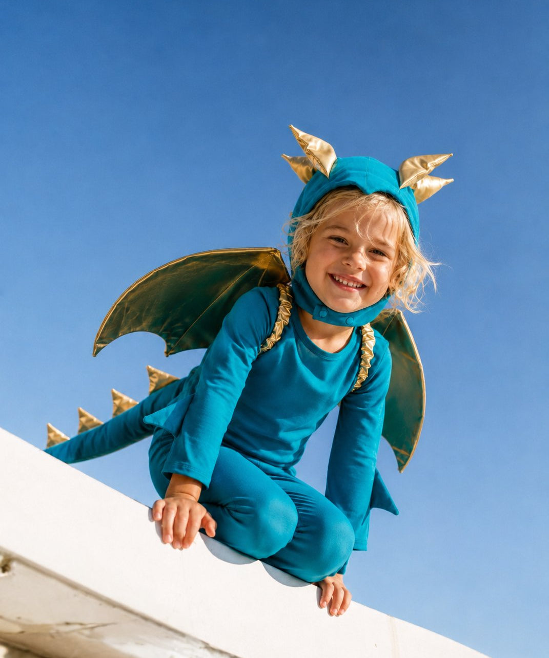 Band of the Wild Jade Blue and Gold Dragon Costume
