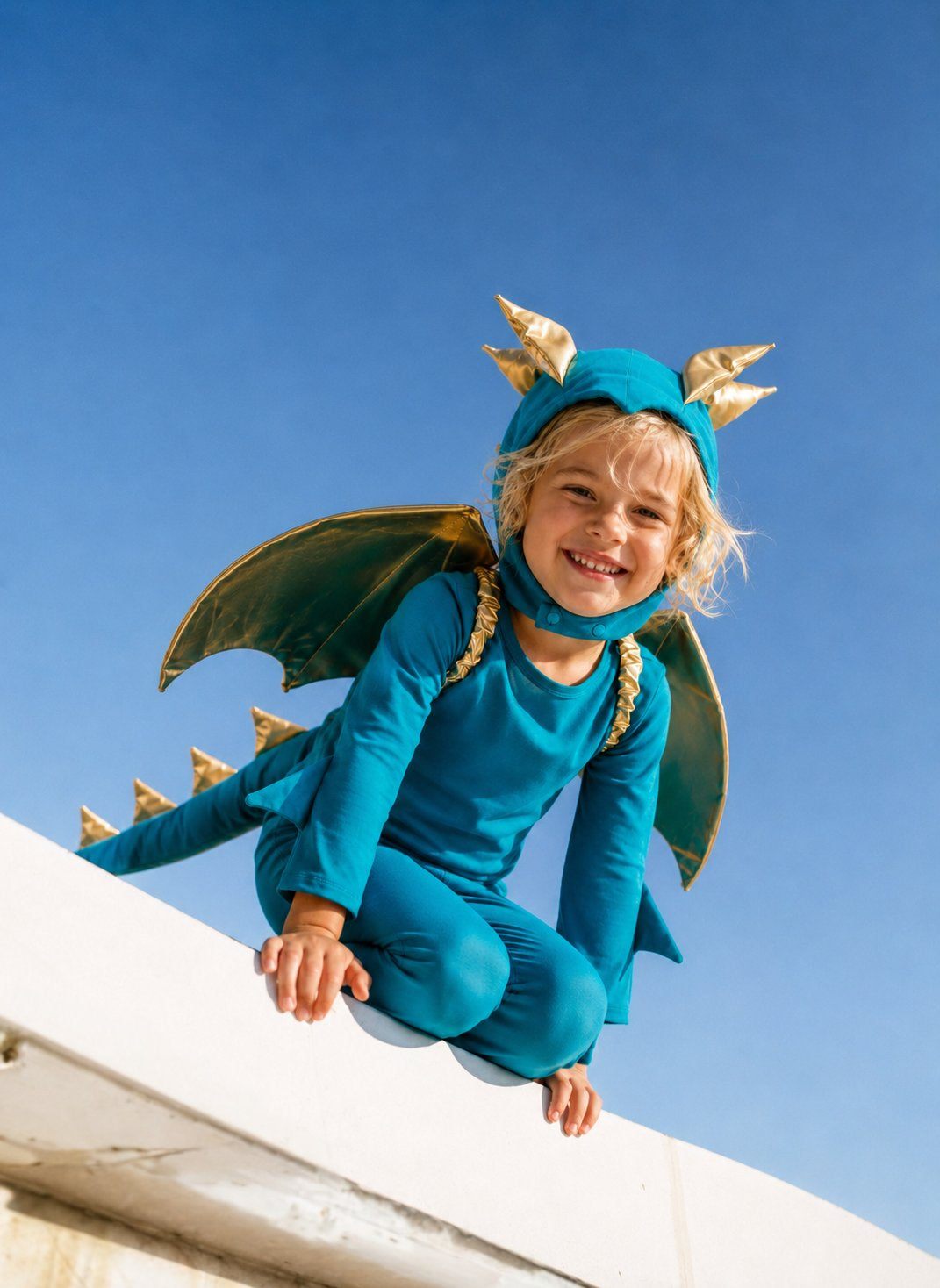 Band of the Wild Jade Blue and Gold Dragon Costume