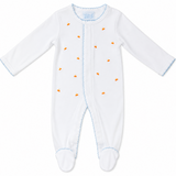 Blue Trim Candy Corn Footie