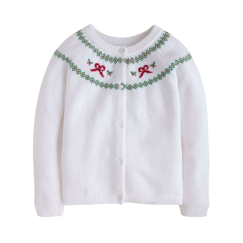 Little English Holiday Bow Fair Isle Sweater