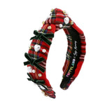 Poppyland Custom Red Plaid Knot Headband