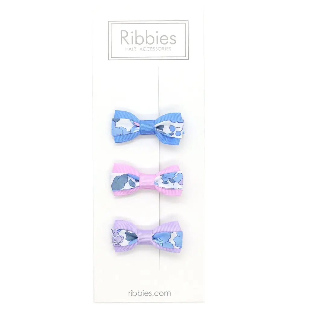 Robbie's Hair Accessories Set of 3 Liberty Bows - Betsy Blue