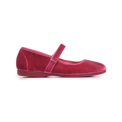 Children Chic Classic Velvet Mary Janes in Pink