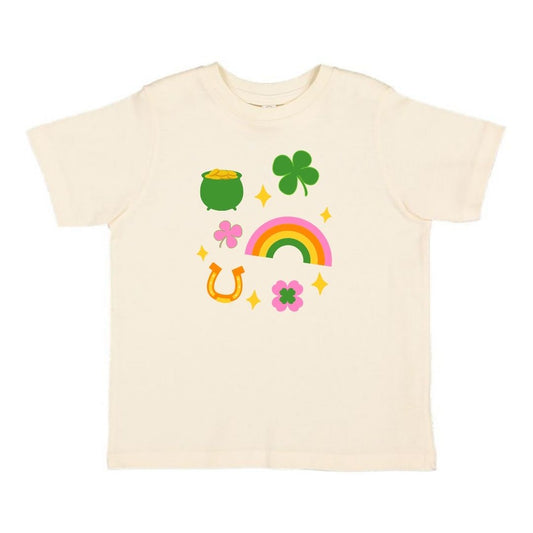 Sweet Wink Lucky Doodle St. Patrick's Day Short Sleeve T-Shirt - Natural