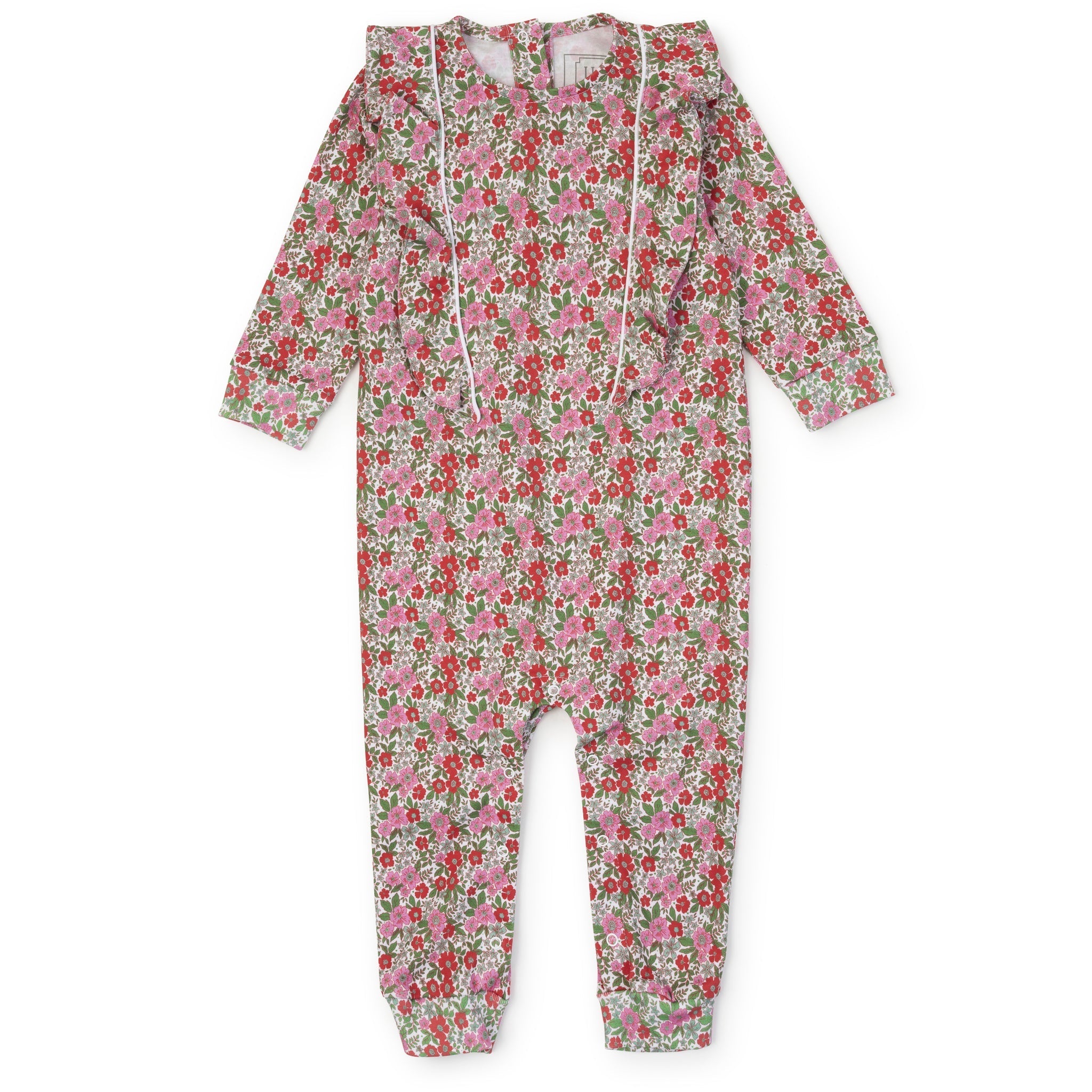 Lila and Hayes Evelyn Girls' Romper - Floral Noel