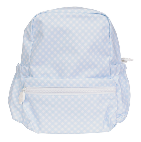 Apple Of My Isla The Tot Backpack- Blue Gingham