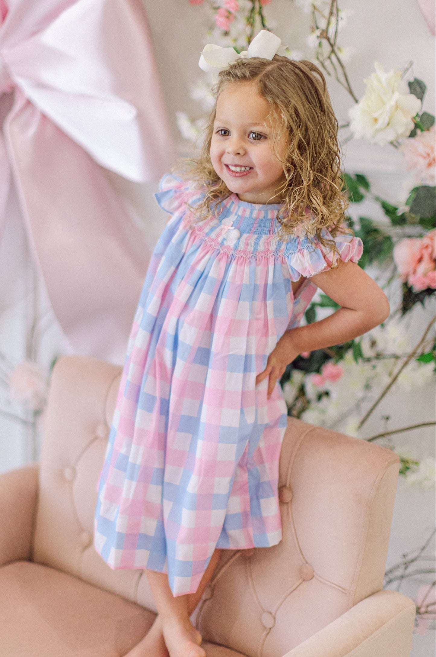 Poppy Kids Co. Check Bunny Dress