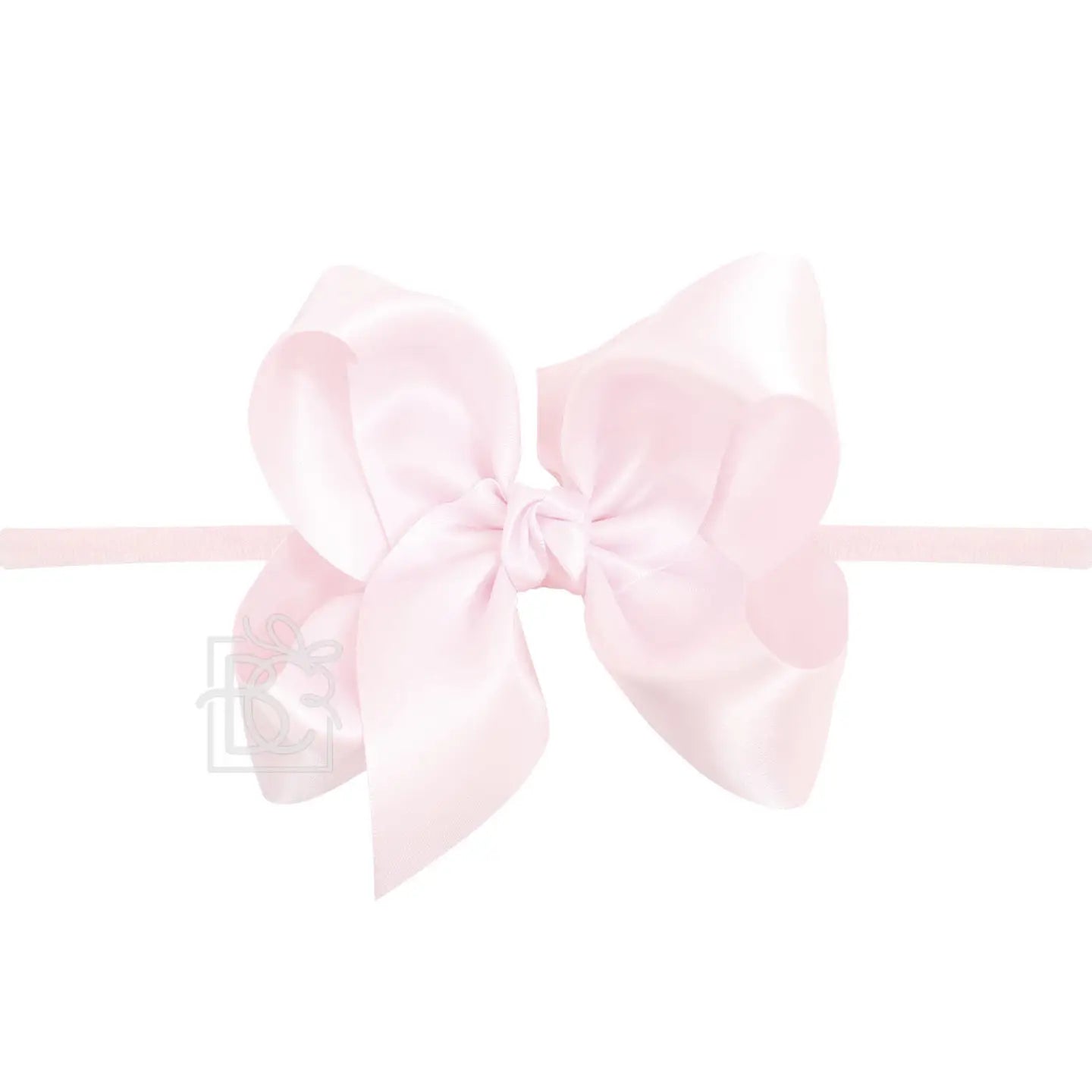 Large Satin Bow on Baby Headband - Pink