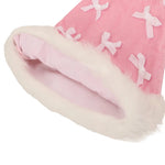 Packed Party Pink Velvet and Bows Santa Hat