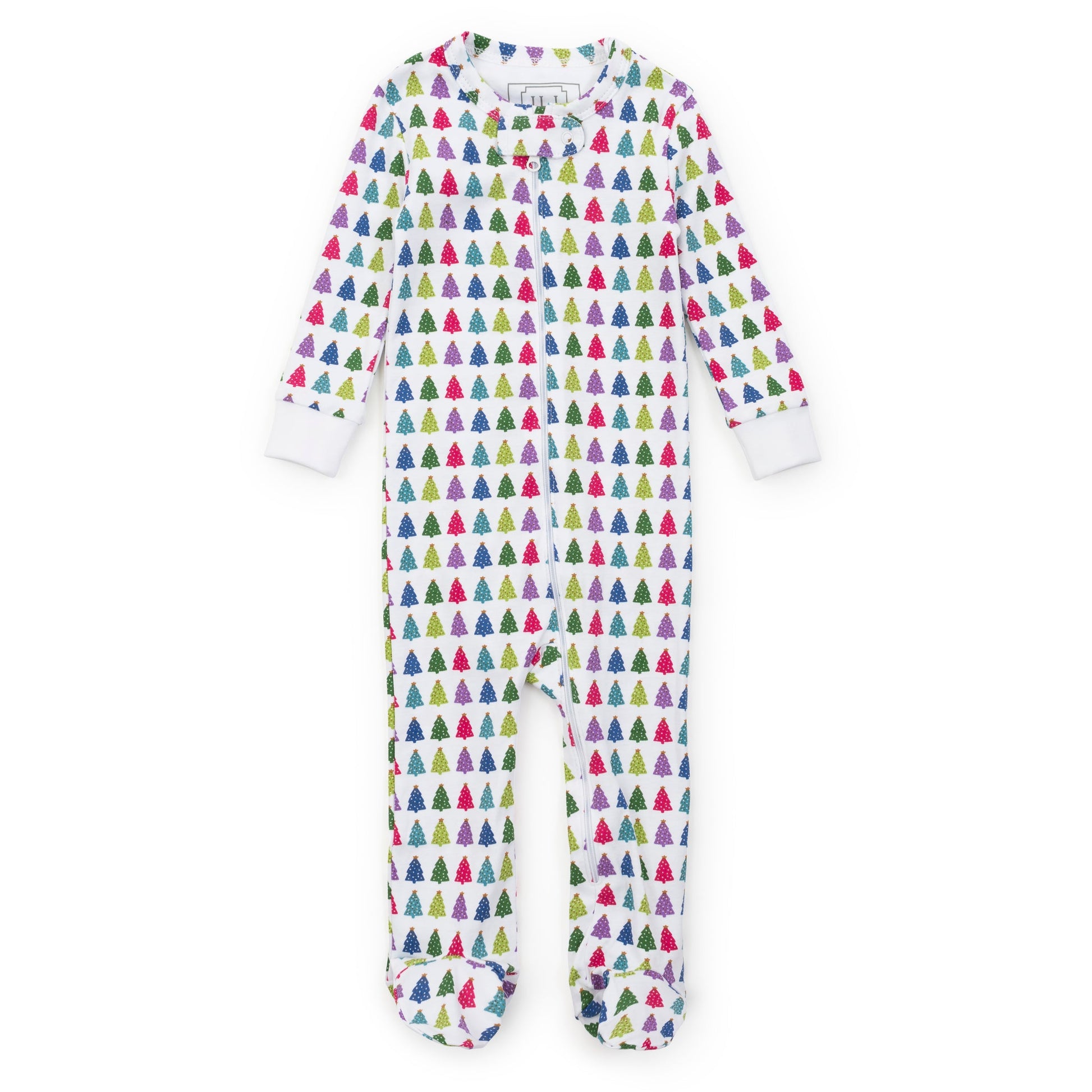 Lila and Hayes Parker Zipper Pajama - Christmas Tree Bright