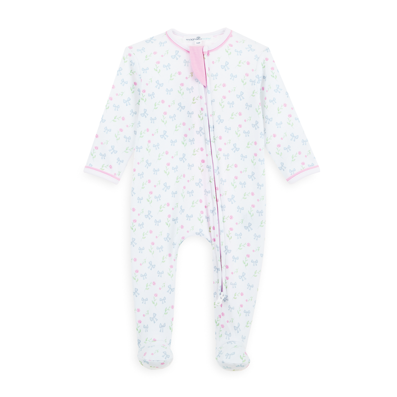 Magnolia Baby Evelyn's Classics Print Zip Footie