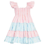 BISBY Twirl Dress- Watercolor Multi Stripe