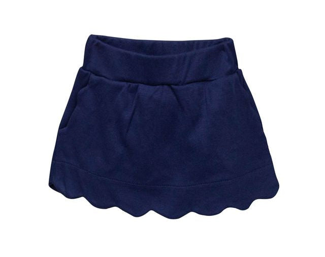 The Proper Peony Navy Scallop Skirt