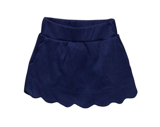 The Proper Peony Navy Scallop Skirt
