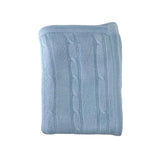 A Soft Idea Cashmere-Like Cable Knit Blanket- Blue