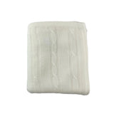 A Soft Idea Cashmere-Like Cable Knit Blanket- Ivory