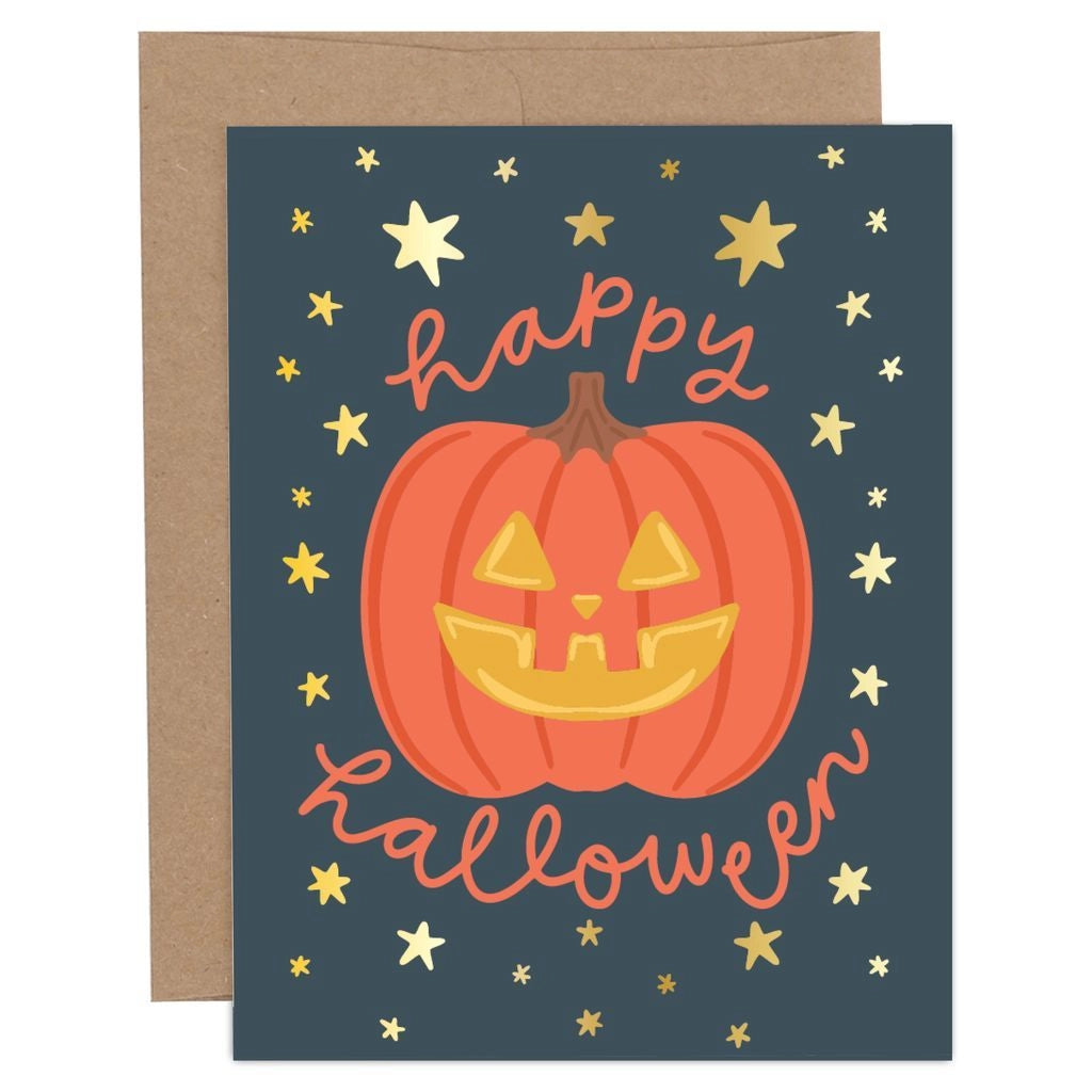 Pippi Post Happy Halloween Jack-O-Lantern Greeting Card