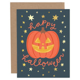 Pippi Post Happy Halloween Jack-O-Lantern Greeting Card