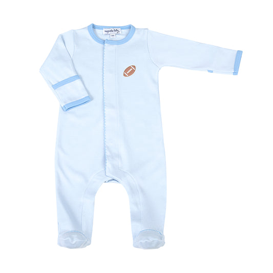Magnolia Baby Darling Football Embroidered Footie