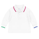 Florence Eiseman White Polo With Multi Tipping