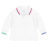 Florence Eiseman White Polo With Multi Tipping