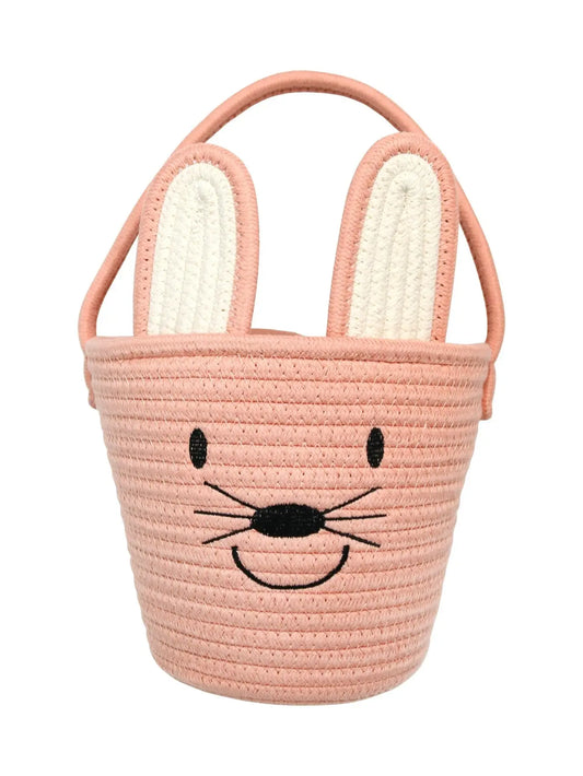 Emerson and Friends Pink Bunny Rope Easter Basket
