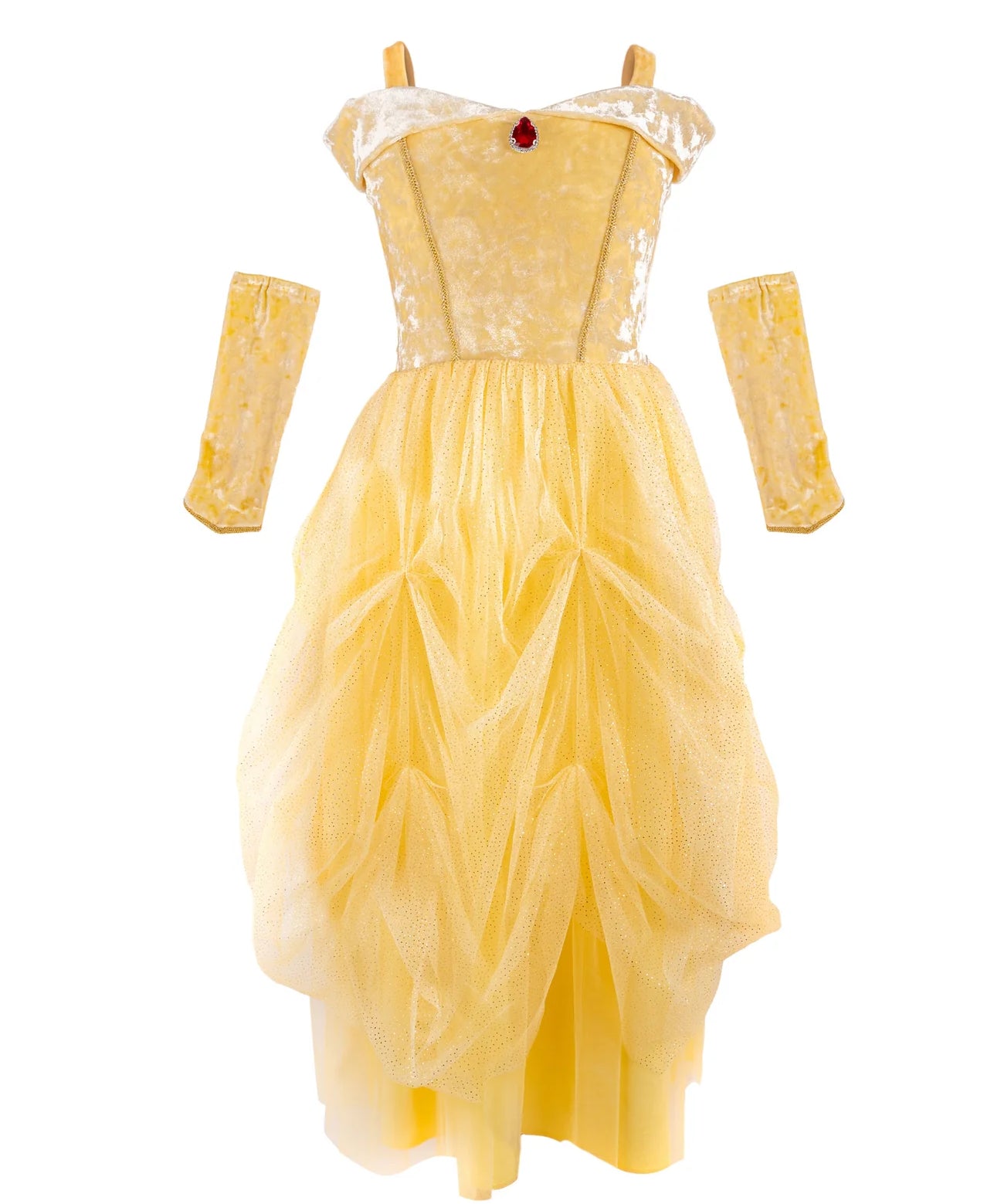 Great Pretenders Velvety Soft Yellow Princess Gown with Arm Warmers