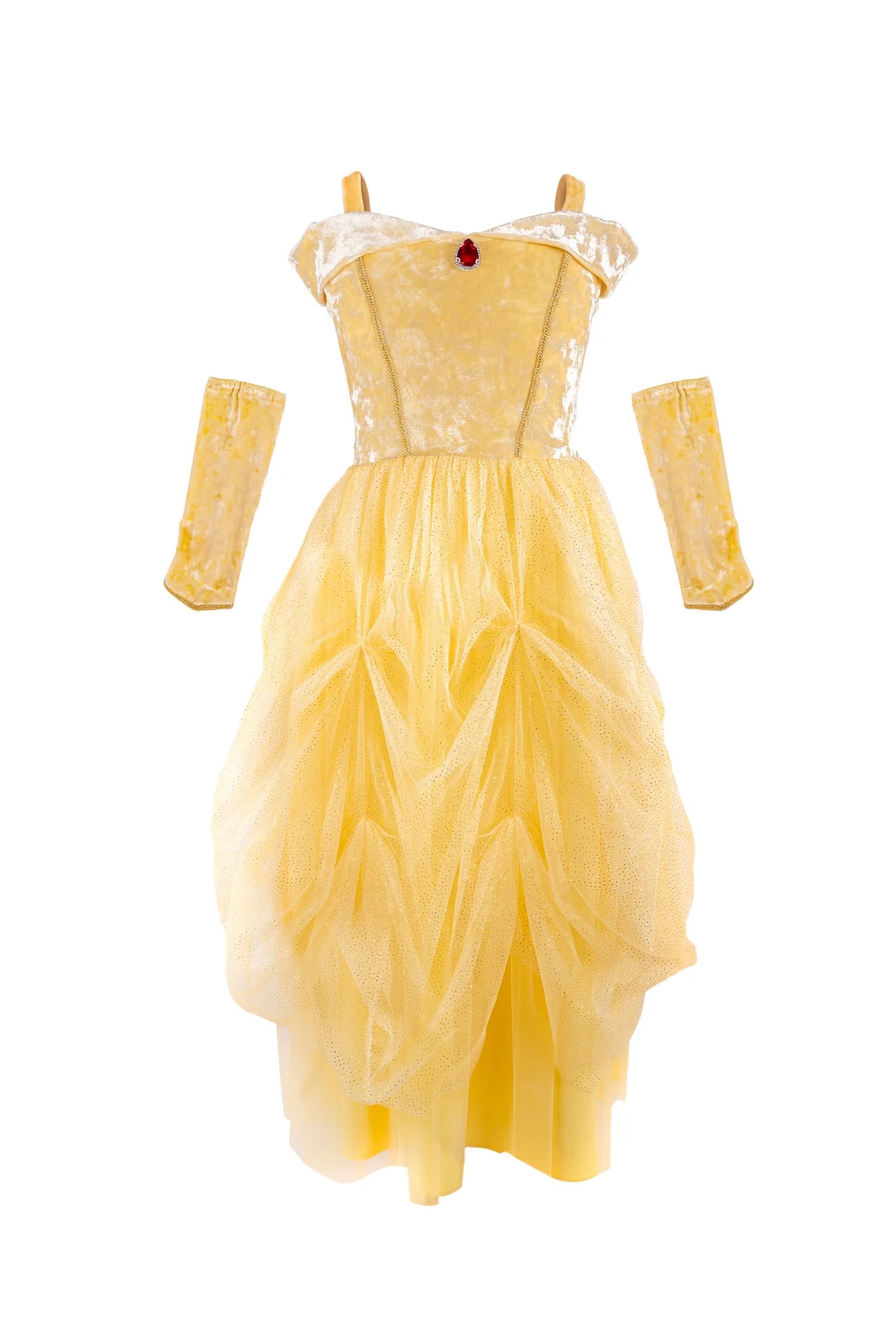 Great Pretenders Velvety Soft Yellow Princess Gown with Arm Warmers