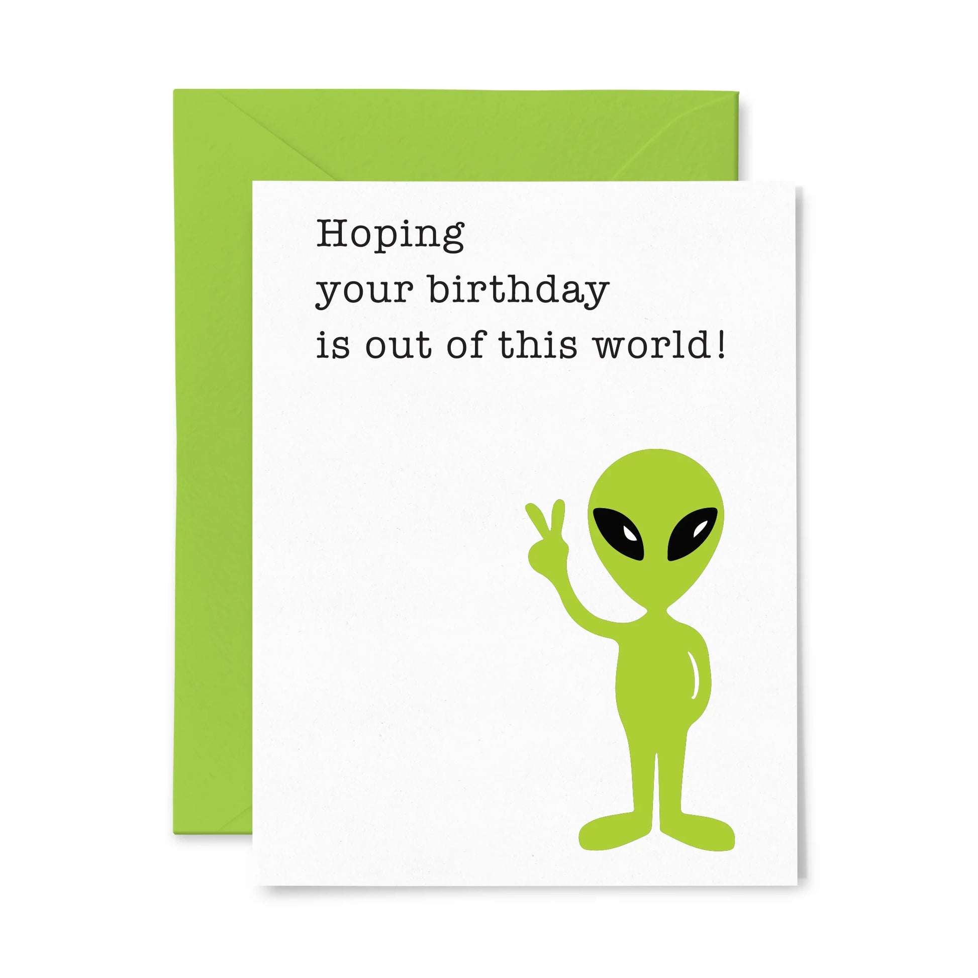 Letterpress Alien Birthday Card 