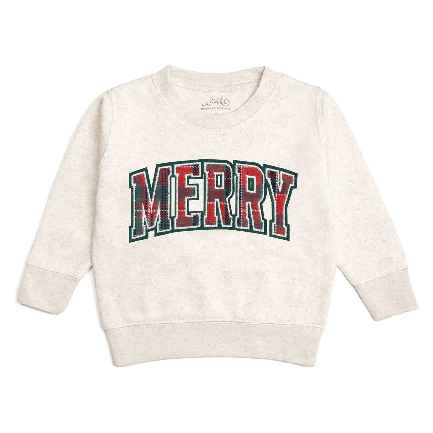 Sweet Wink Merry Tartan Patch Sweatshirt