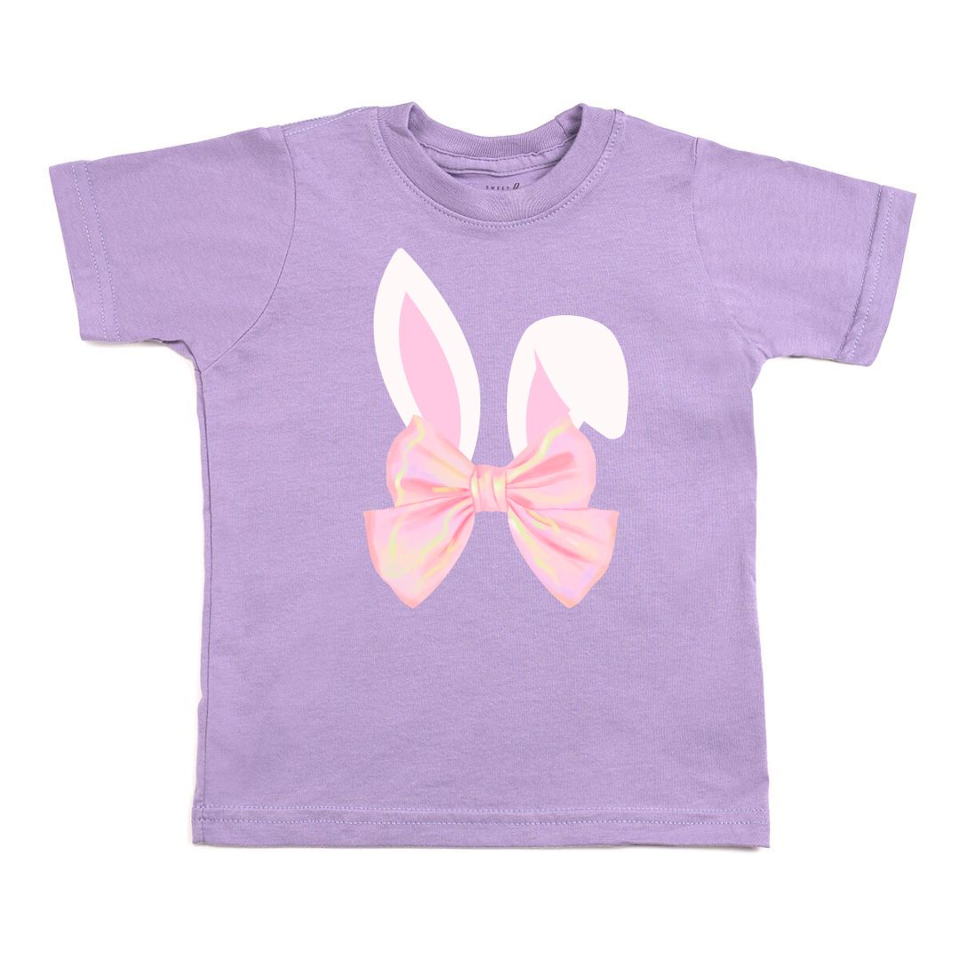 Sweet Wink Bunny Bow Easter Short Sleeve T-Shirt - Lavender