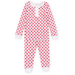 Lila and Hayes Alden Girls' Pima Cotton Pajama Pant Set - Schoolhouse Apples Pink