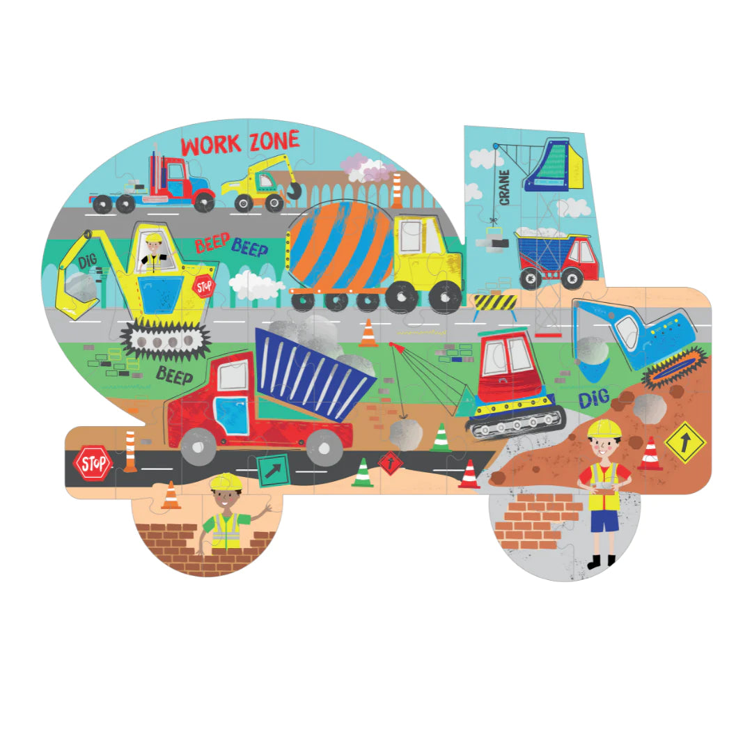 Floss & Rock Construction 40 Piece Truck Jigsaw Puzzle