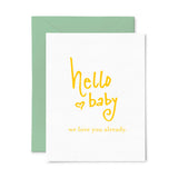 Letterpress Hello Baby Greeting Card 
