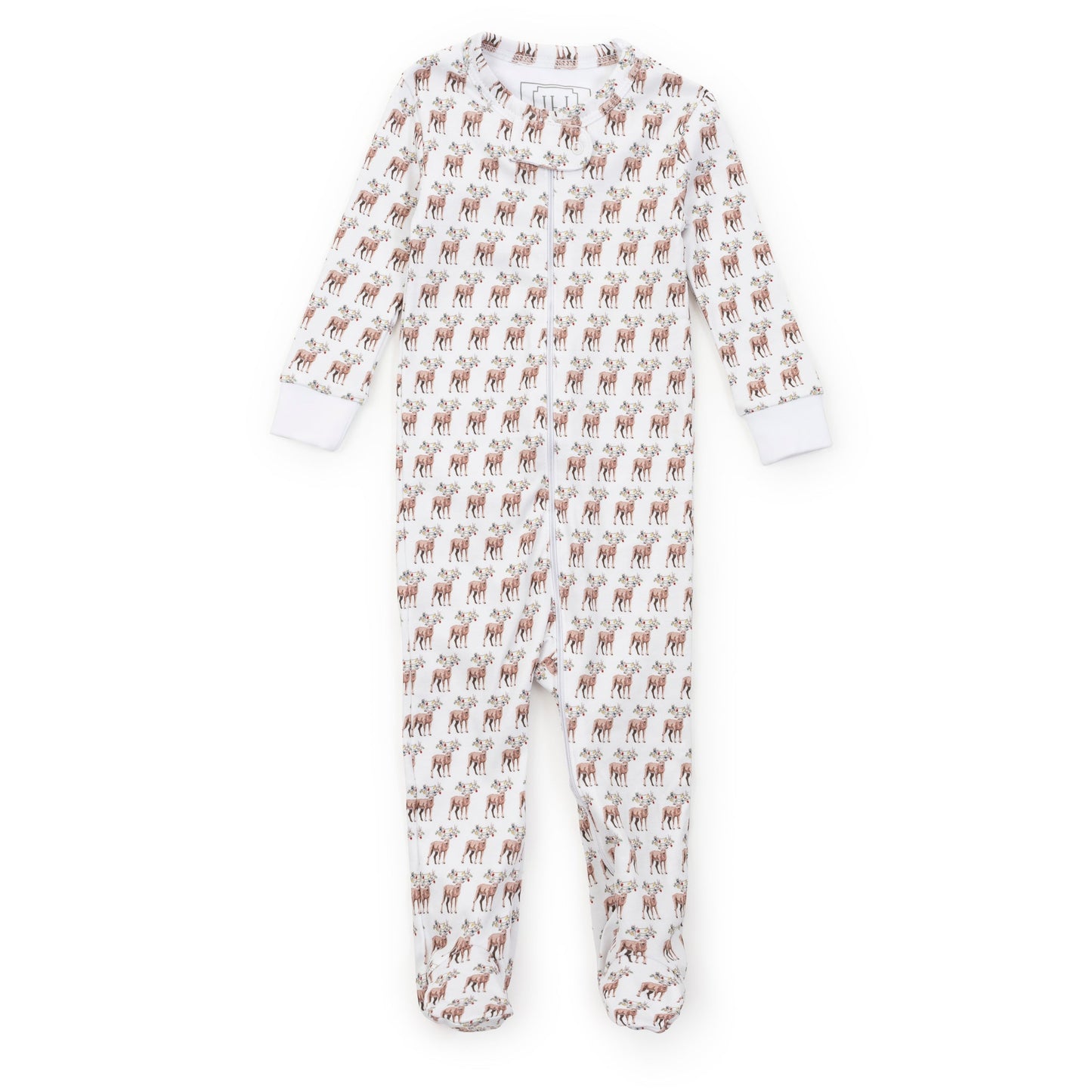 Lila and Hayes Parker Zipper Pajama - Festive Deer