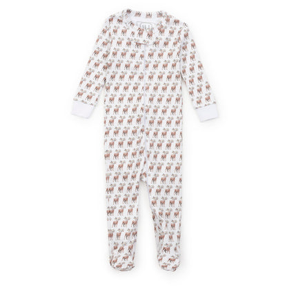 Lila and Hayes Parker Zipper Pajama - Festive Deer